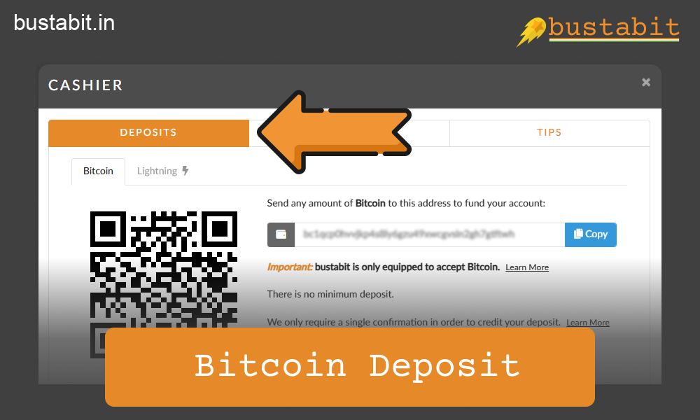 How to deposit Bitcoin into Bustabit from India