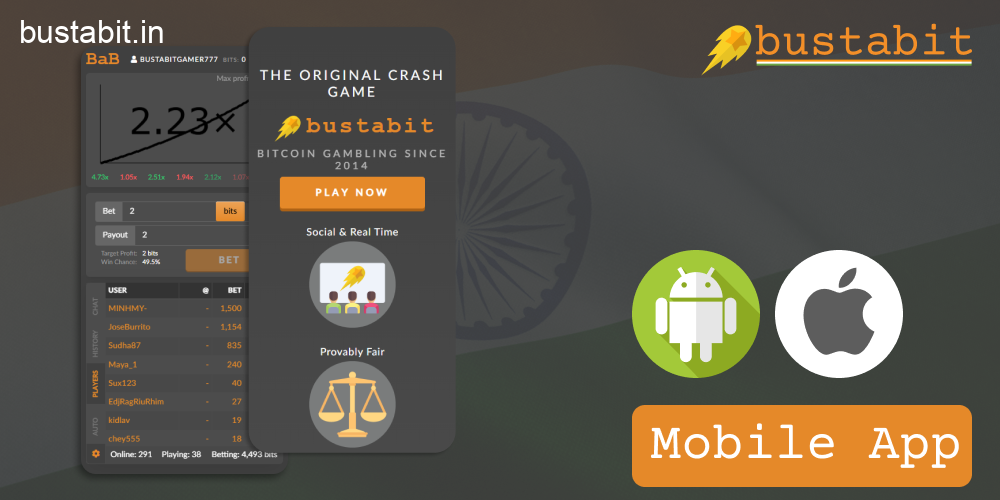 Download the Bustabit APK on your phone via Indian casino apps